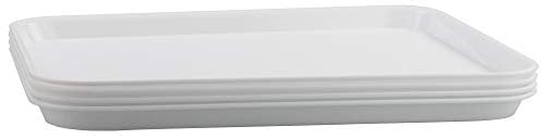 Innouse Juego De 4 Bandejas Rectangular De Comida para Servir, Blanco