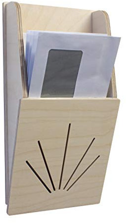 Briefablage aus Holz - Briefhalter für den Flur oder Büro - 14x27x6cm (LxHxT) Briefe sortieren Organizer Aufbewahrung