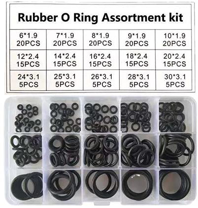 200PCS 15 Sizes Black O-Ring Gasket kit Nitrile Rubber Washer Seals Assortment Set Electrical Gasket Ring for Plumbing Washer Seal & Auto Quick Repair