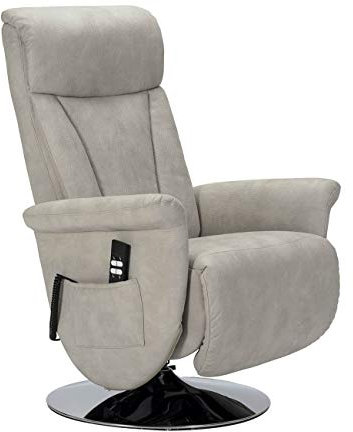 MEINRELAXSESSEL Elena 2 Moteurs pivotant Fauteuil releveur inclinable électrique Tissu Effet Cuir Fauteuil de Relaxation Fauteuil TV Salon Gris vlaire