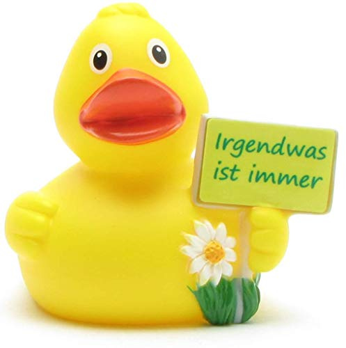 Duckshop Irgendwas ist Immer Badeente I Quietscheente I L: 8 cm