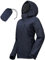 33.000ft Veste de pluie pour femme,Imperméable,Respirant,Automne,Veste demi-saison,Veste légère avec capuche,Coupe-vent pour la randonnée, les voyages, le trekking, le vélo, Bleu marine, 44