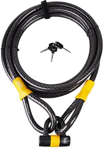 VINZ Kibo Schlaufenkabel ø20mm | ART 1 Zertifikat | Stahlseil mit Kunststoff ummantelt | Kabelschloss aufrollbar 3m - 10m Lang mit Schlüsseln | geeignet als Bootsschloss/Gartenmöbel zu sperren (3m)