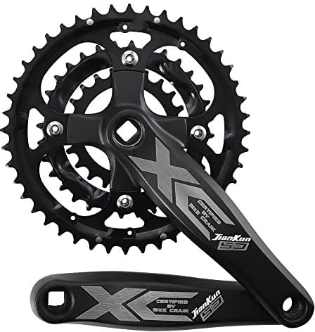 CYSKY Dreiteilige Kurbelgarnitur, 9 Gänge, 44-32-22T, Vierkant-Kegelkurbel-Set, 170 mm, Kurbelarm, 104 BCD für Mountainbike, kompatibel mit Shimano, SRAM, FSA, Gaint