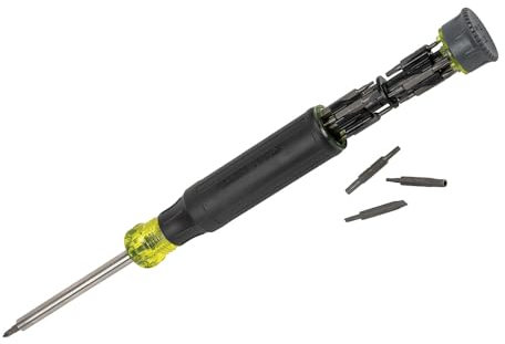 Klein Tools Precision Screwdriver Set, 27-in-1 Multi-Bit Screwdriver with 26 Tamperproof Bits, Onboard Storage, Rare-Earth Magnet 32327