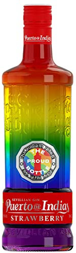 Puerto de Indias – Edicion ilimitada LGTBIQ+ Orgullo Todo el Año – Ginebra de Fresa Premium – Strawberry Premium Gin – 70 cl – 37.5º