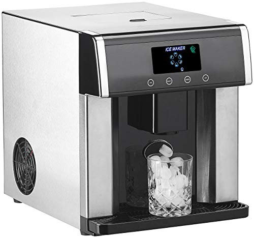 Rosenstein & Söhne Eiswürfel Maschinen: Eiswürfelmaschine & Wasserspender V2 mit XL-Display, Versandrückläufer (Eiswürfelmaschine eckige Eiswürfel, Maker, Eiswürfelmaschiene)