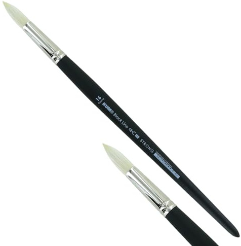 KUM - Acryl- und Ölpinsel Black Line Rund Größe 16 | Malpinsel für Künstler, Künstlerbedarf für Acrylmalerei und Ölmalerei