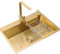 Fregaderos Dorado Cocina De Acero Inoxidable Dorado De Una Cubeta con Grifo Cuadrado Que Incluye Todos Los Accesorios (Color : Gold, S : 45x40cm)