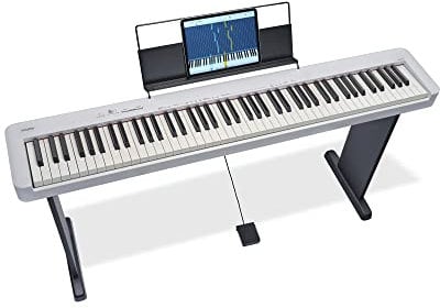 Casio CDP-S110WEC5 Fully Weighted Hammer Action Digital Piano in White with Casio CS46 Wood Frame Stand