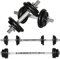 HOMCOM Hantelset 2er Kurzhantel Set 2 Kurzhanteln Langhanteln verstellbar bis 20 KG Hanteln Set Dumbbell mit Verbindungsrohr Kurzhantelset für Krafttraining Zuhause Fitnessstudio