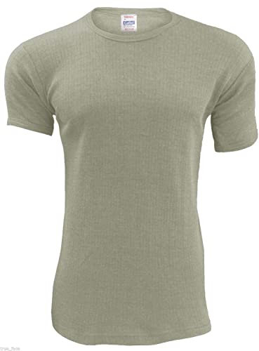 Gaffer ® Mens Thermal Long Johns/Bottoms Trousers, Short Sleeve T Shirt Top Vest Underwear, Suitable for Winter, Outdoor Work, Travel, Camping & Ski Wear(Grey Short Sleeve - M)