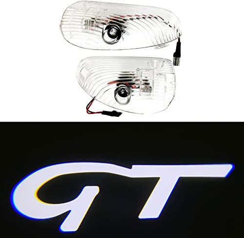 Duleutgnu 2pcs Autotürbeleuchtung Willkommenslogo Ghost Shadow Definition Autodekoration LED Autotüren Eingangslichter 3D Emblem Lampe (Für 147 GT Weiß) Glaslinse