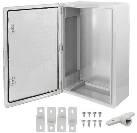 Ralertreik Armario de Distribución para Pared con Placa de Montaje Galvanizada, Caja Industrial de Control Vacía de Plástico ABS con Puerta Protección IP65, tamaño 350x500x190