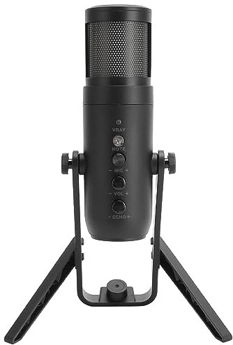 Microphone de Jeu USB, Micro à Condensateur Cardioïde pour PC à Réduction de Bruit avec Lumière RVB pour PS5, Enregistrement de Podcast