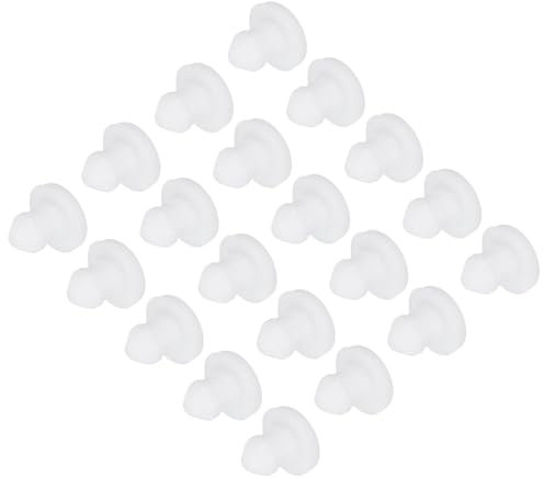 QUARKZMAN Silikon Einrastendes Sicherungsloch Stopfen Gummi Paneel Dichtung Abdeckung Bündig Typ Paneel Rund für Kitchen Gummi Schotts Wasserdicht Dichtstopfen 4mm/0.16 Weiß Pack von 20