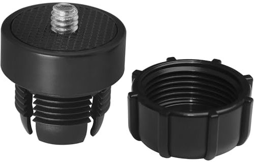 LUORNG 1 Set Ball Head Mount Conversion 17mm 1/4 Thread Interface Plate Adapter Fastening Ring and Camera Head Adapter Kit Tripod Phone Holder Screw Port Accessory Black