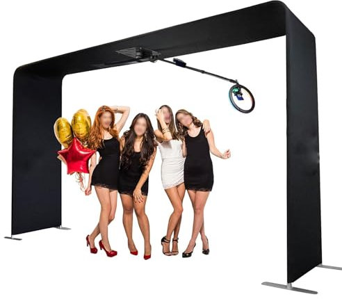 WDDEYYDS Overhead 360 Photo Booth Automatic Spin Camera Platform Spinner With LED Light Rotating Video Booth Machine For Parties Wedding
