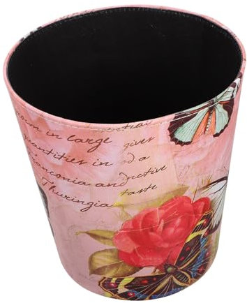 PRETYZOOM basura papelera antigua papelera con tapa decoración papelera de estilo retro cubo de papel usado estilo europeo Tanque de almacenamiento cubo de flores Decorar oficina envase