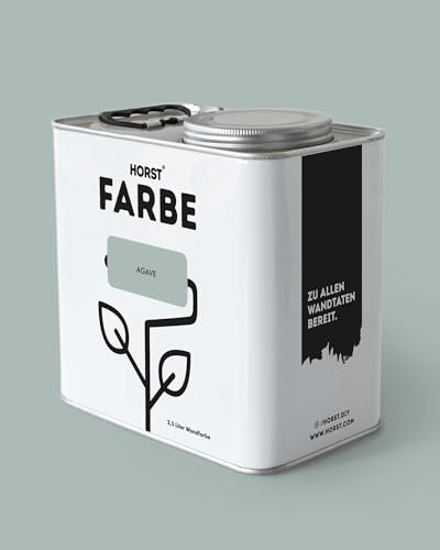 HORST Wandfarbe Agave 10L - Hochwertige Innen-Farbe - Hohe Deckkraft & Schnelltrocknend - Geruchsneutral - Spritz- & Tropffrei - 100% Natürlich - Blau