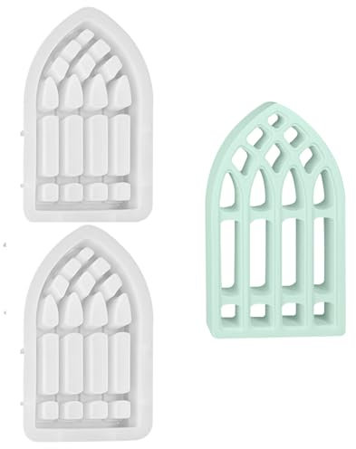 Silikonformen Gießformen Häuser Kerzenhalter Ornamente Deko, Silikonform Haus, Silikonform Haus, Beton Gießform, Haus Silikon Gießform Kerzenhalter für Beton, Kerzenform,Handwerk,Gips (2 C)