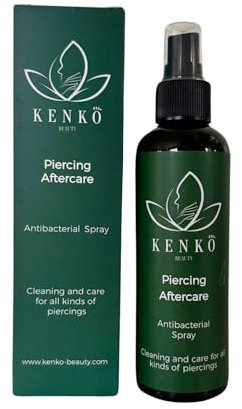 Kenko Beauty 200ml Saline Solution Piercing Antiseptic Spray, Ear Piercing Aftercare Cleaning Solution Spray, Saline Spray Piercing, Saline Solution for Piercings, Ear Piercing Solution Cleaner