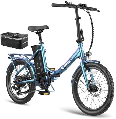 Fafrees E Bike Klapprad, 20 Zoll Elektrofahrrad 250W, Pedelec 36V 18.2Ah Akku, 25km/h E Fahrrad für Herren/Damen, Faltrad City Ebike Reichweite bis zu 125-160km, F20 Lasting (buntes Blau)