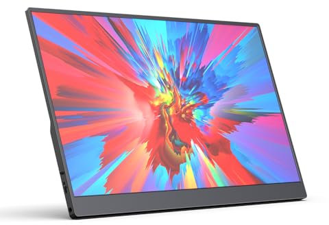 Table Monitor, Monitor portátil de 15 pulgadas, pantalla para juegos FHD1080P IPS, altavoces duales integrados, pantalla externa ultradelgada HDR para ordenador portátil/PC/teléfonos inteligentes