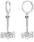 Norse Viking Thors Hammer Hoop Dangle Earrings 925 Sterling Silver Mjolnir Viking Runes Huggie Drop Earrings Gothic Jewelry Gift