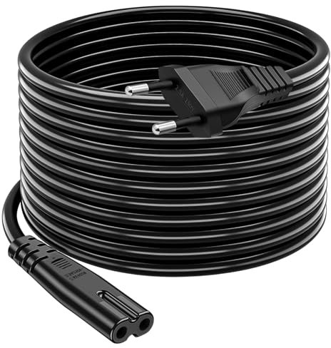 3,0m Netzkabel, GOMETY C7 2 Polig Stromkabel Eurostecker auf Euro Doppelbuchse Strom Kabel Stecker für TV Blu-Ray Haushaltsgeräte Power Cord