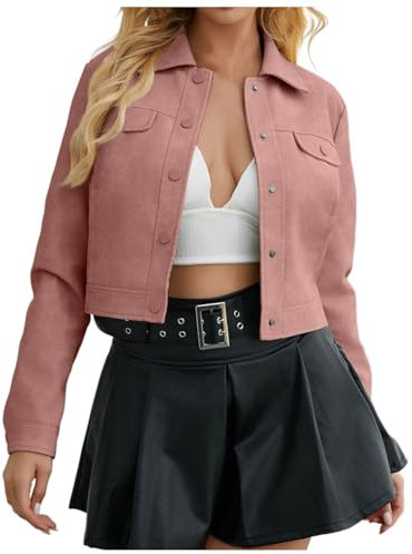 TYUIOP Giacca Paillettes Donna Cappotto Donna Nero Giubbotto Moto Donna Giubbino Pelle Donna Corto Cappotti Donna Invernali Giubbotto Donna Moto Giacca Pelle Donna Curvy Jeans Rosa Donna