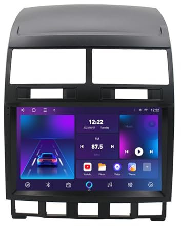 Android 14 Radio Coche 2 DIN 9 Pulgadas para VW Volkswagen Touareg 2002 2003 2004 2005 2006 2007 2008-2010 con Cámara de Respaldo Controles del volante Bluetooth GPS Navi CarPlay inalámbrico con Bluet