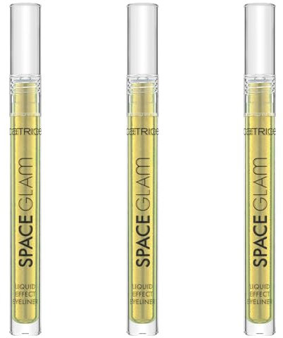 Catrice Space Glam Liquid Effect Eyeliner, Nr. 020, Gold, langanhaltend, Expressergebnis, hochpigmentiert, vegan, ohne Mikroplastikpartikel, Nanopartikel frei, ohne Parfüm, 3er Pack (3x1.4ml)