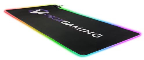 Vibox RGB Gaming Mouse Mat, 70 x 30 cm, 14 Lighting Modes, 7 Colours, Black