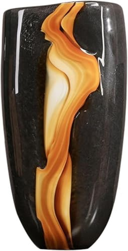 Elegante Vase Glas Vase 15,3 Zoll Große Dekor Blumenvase Moderne Kunst Dekorative Vasen Wohnzimmer Schlafzimmer Esstisch Ornament Dekorative Blumen Vasen (größe: Gold), A, Gold