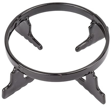 Akozon Wok de hierro fundido, soporte portátil para cocina de gas, acero inoxidable