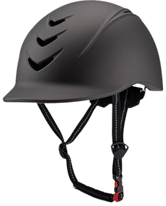 Sharplace Casco da Equitazione per Cavalli, Comodo con Fodera Rimovibile, per Adulti, Cappello da Equitazione per Principianti, Casco da Equitazione, Titanio