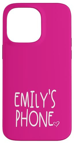 Emily's Phone Emily Personalized Name White Pink Case for iPhone 14 Pro Max