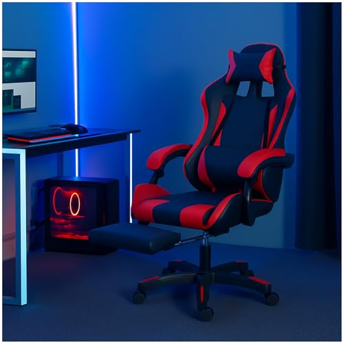 HTI living Ergonomischer Gaming Stuhl mit Fußstütze Racing-Design