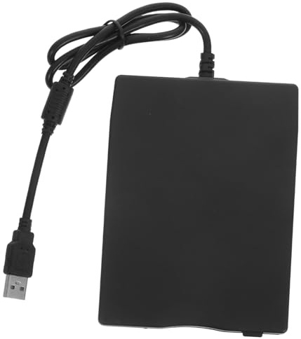 Angoily Unidad de Disquete Externo Portátil Negro con Adaptador Abs, Plug and Play para Leer y Transferir Datos en Ordenadores Portátiles Escritorio