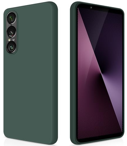 GiiYoon Hülle für Sony Xperia 1 VII, grün | Silicone Case, Seidig Weiches Gefühl, Stoßschutz, Kratzfest, Mikrofaser-Innenfutter
