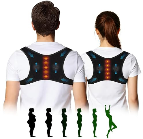 23GUANYI Corrector de Posture à Aimants, Posture Correcteur Dos Confortable et Respirante Ceinture Dorsale Homme Femme pour Redresseur de Dos Prévention Douleurs Aux épaules et au dos (L-XL)