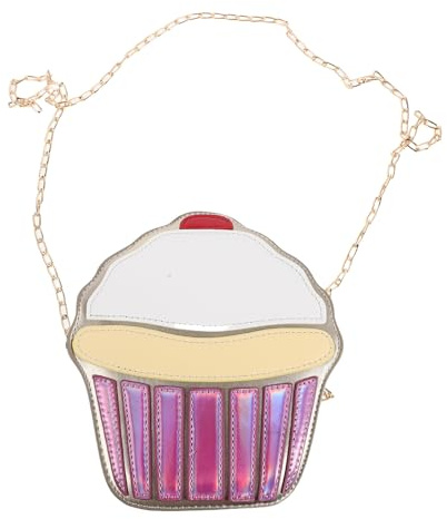 Gatuida Niedliche Cupcake Förmige Umhängetasche aus Pu Kunstleder mit Verstellbarem Trageriemen und Mehreren Fächern für Praktische Organisation bei Freizeit und Dates