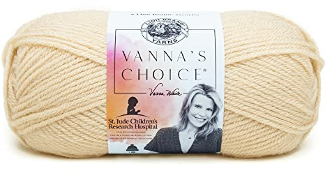 Lion Brand Yarn Vanna's Choice, Aran Weight Yarn for Knitting, Crochet, and Crafts, Beige, 1 Pack