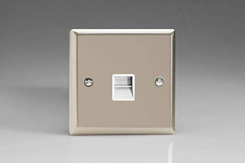 Varilight 1-Gang Telephone Master Plug Socket Satin Chrome XNTMW