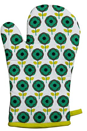 Premier Housewares Ella Single Oven Glove - Green, H3 x W31 x D21cm