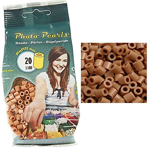Nabbi Bügelperlen 5mm, 1100 Stk., hellbraun, Glas