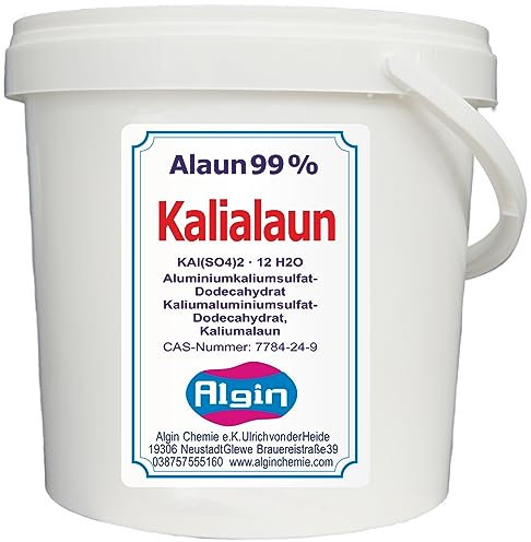 Kalialaun Alaun 1 kg Eimer Aluminiumkaliumsulfat-Dodecahydrat Natur Premium Qualität