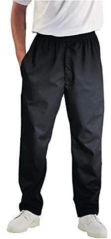 Chef Works A029-XXL Easyfit Pants, Black | Elasticated waistband and drawcord provide a secure, adjustable fit for commercial kitchen wear.