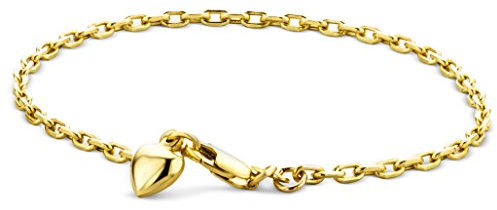 Miore Armband - Armreif Damen Gelbgold 9 Karat / 375 Gold Kette mit Herz 19 cm